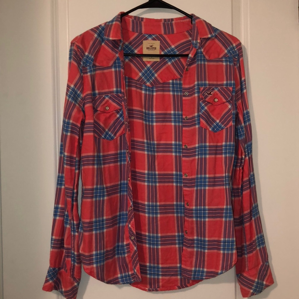 Pink and blue flannel